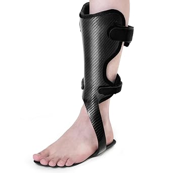Estinko Carbon Fiber AFO Brace Ankle Foot Orthosis Lightweight Foot Drop Brace Drop Foot Brace for Walking Gait Assistance Ankle Instability, Left-Small
