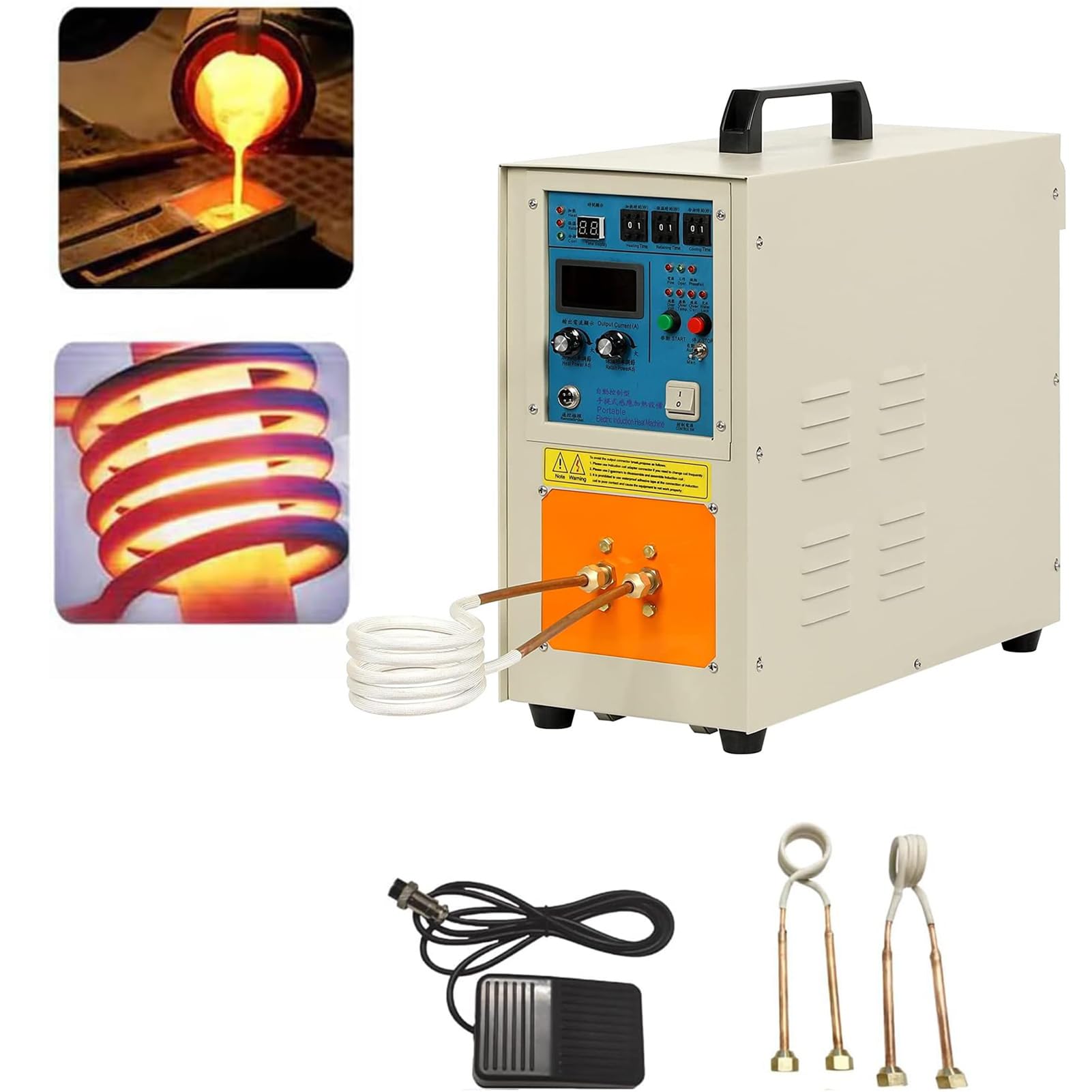 vanenferse 220V Induction Heater 15KW High Frequency Induction Heating Melting Furnace, 30-100KHZ Induction Brazing Tool Inductions Forge, for Welding, Quenching, Annealing, Brazing
