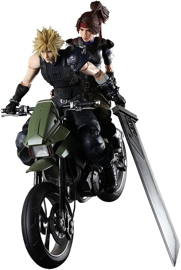 Final Fantasy VII Remake Play Arts Kai Jessie, Cloud & Bike Set, PVC Pre-painted Action Figure