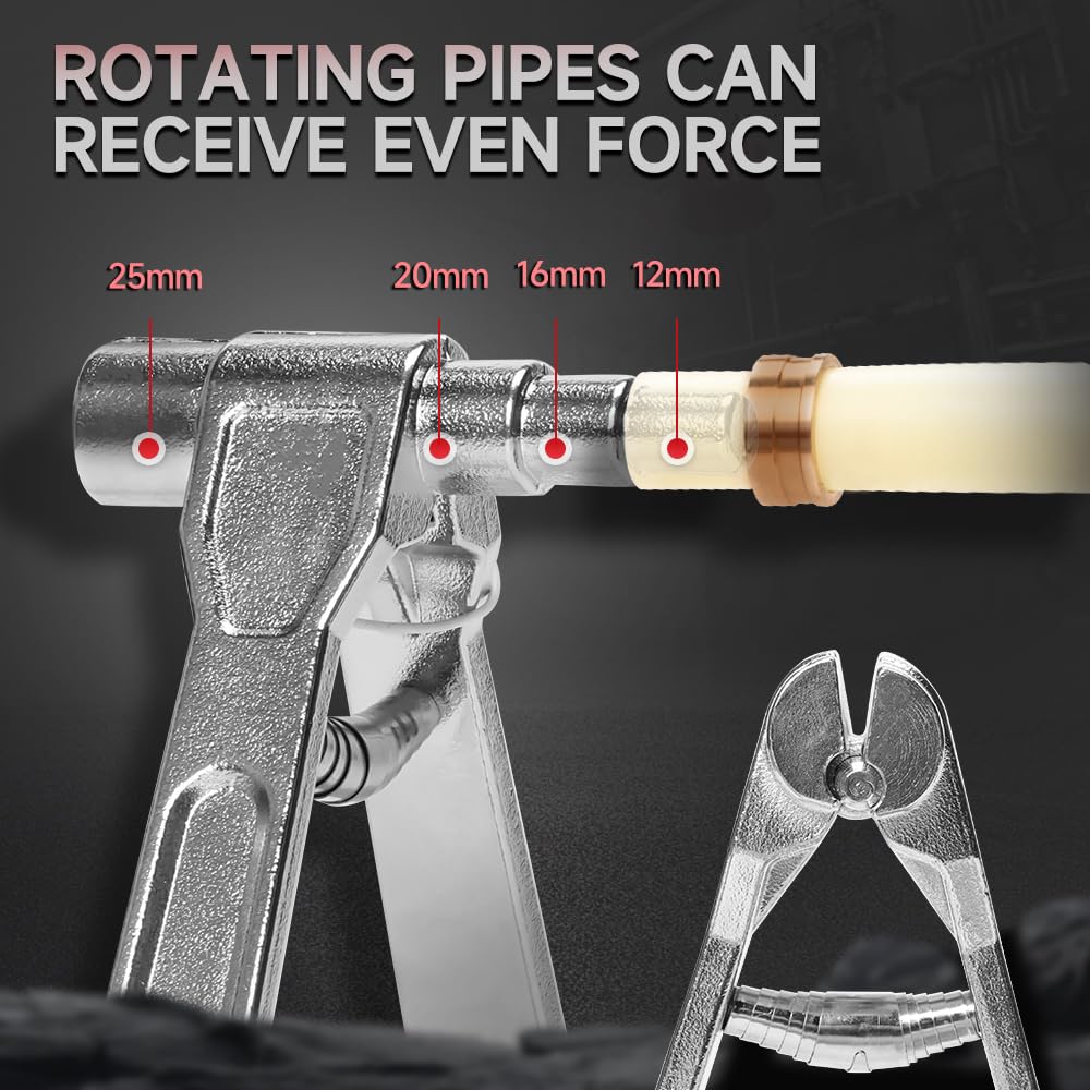iCrimp SL-1225 PEX Pipe Crimpadora, herramienta deslizante axial e insertos (12, 16, 20, 25 mm) Alicates de prensa, herramienta de prensa axial para tubo PEX