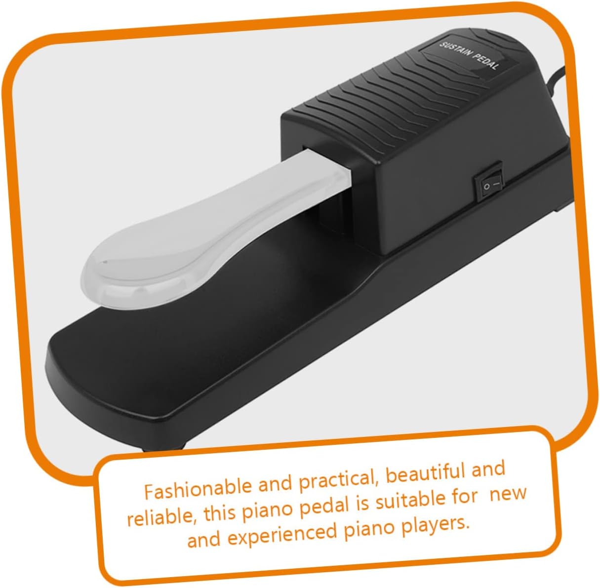 Kisangel Sustain Pedal for Piano and Keyboard Silver Striped Shell Foot Pedal Compatible Electronic Keyboards and MIDI Synthesizers