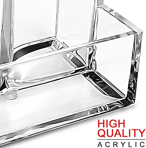 Miniatura 3 de KiDEPOCH Soporte para bolígrafos, soporte para bolígrafo de acrílico transparente para escritorio, organizador de almacenamiento de brochas de