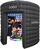 10ft Inflatable RGB Led Background 360 Photo Booth Enclosure 360 Photo Booth Enclosure Inflatable Backdrop for Event Party (Black, 10ft*8ft)
