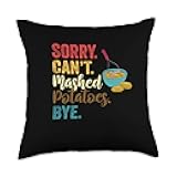 Mashed Potato Recipe Garlic Smashed Potatoes Vegan Throw Pillow, 18x18, Multicolor