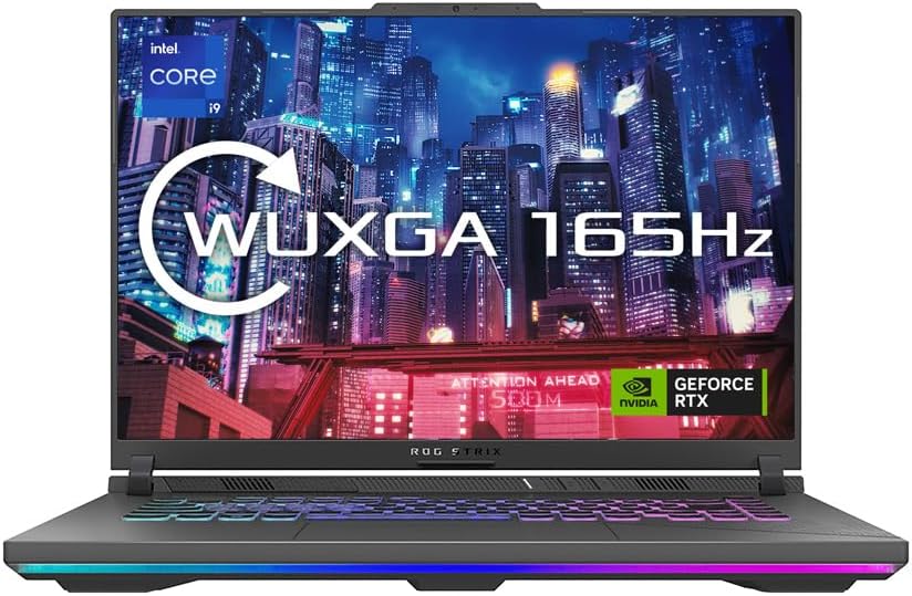 ASUS ROG Strix G614JVR 16.0" WUXGA 165Hz Gaming Laptop (Intel i9-14900HX, NVIDIA GeForce RTX 4060, 16GB RAM, 1TB PCIe SSD, Windows 11 Home