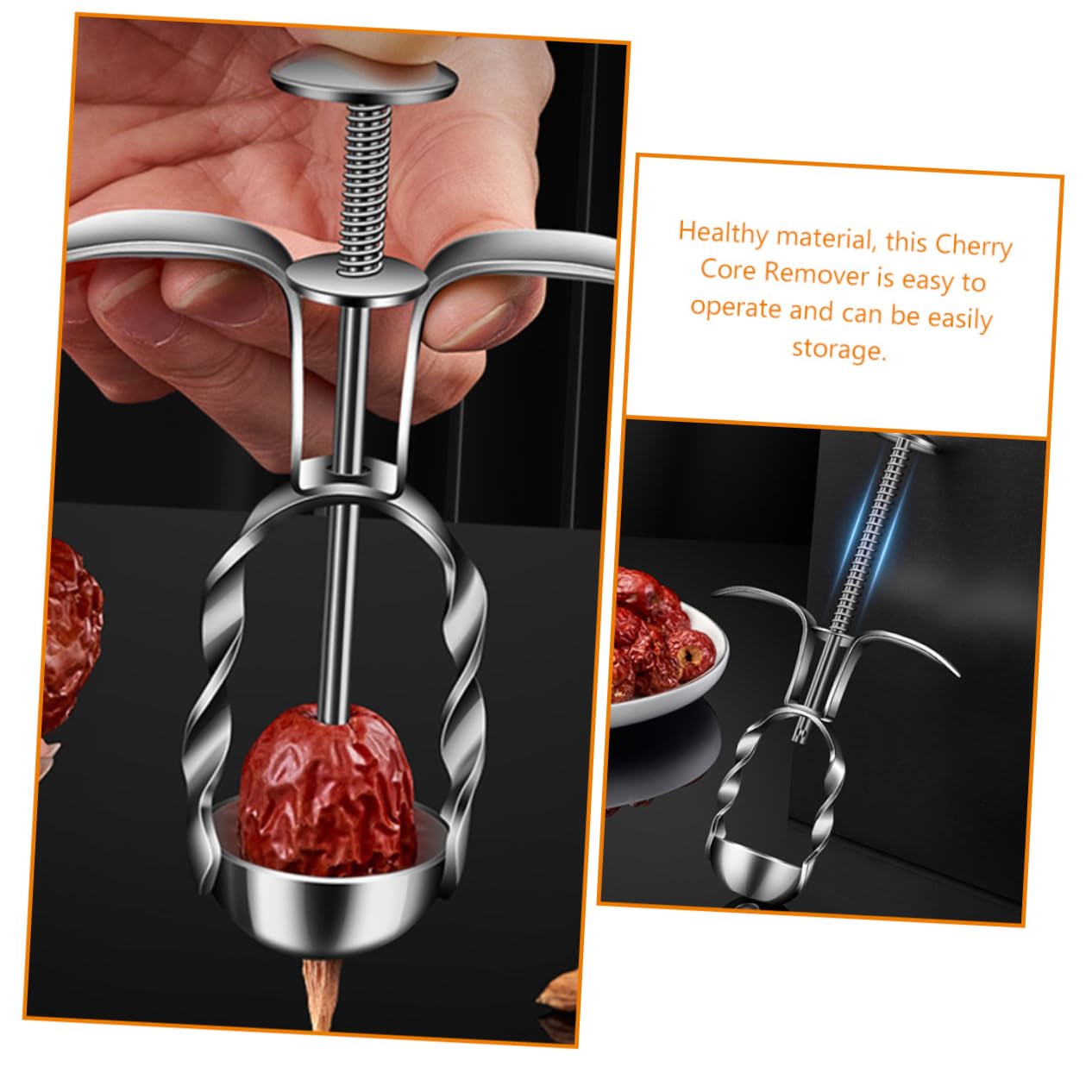 Gatuida 4stücke Cherry Pitter Entkerner Aus Effizientes Werkzeug Zum Entfernen Von Aus Kirschen Und Jujube Für Küche Leicht Und Tragbar