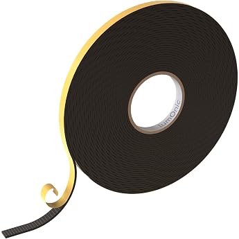 Lumonic EPDM Sealing Tape Self-Adhesive 10 mm x 2 mm Foam Rubber Sealing Tape for Windows and Doors 10 m