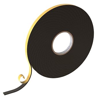 Lumonic EPDM Sealing Tape Self-Adhesive 10 mm x 2 mm Foam Rubber Sealing Tape for Windows and Doors 10 m
