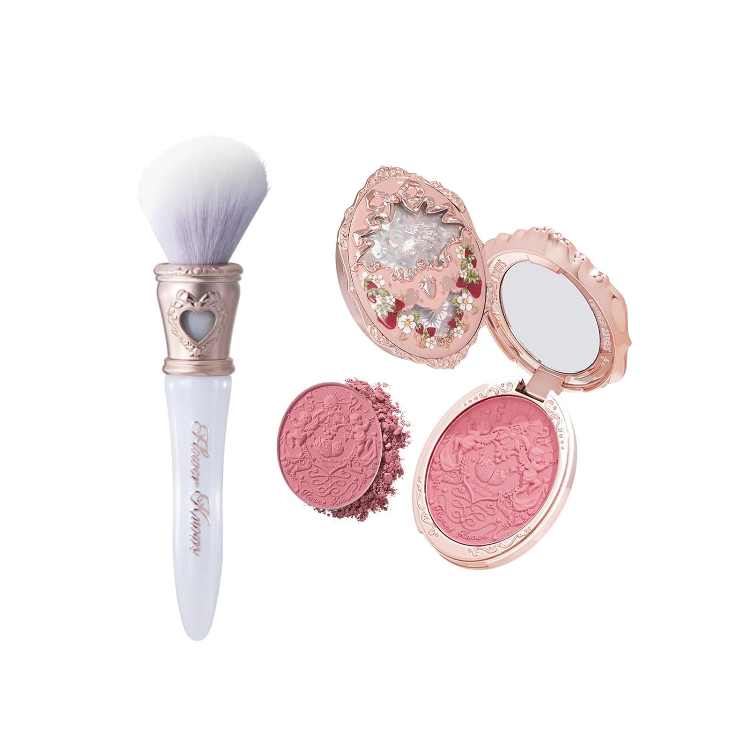 Flower Knows Strawberry Rococo Embossed Blush+Bunny Garden Blush Brush