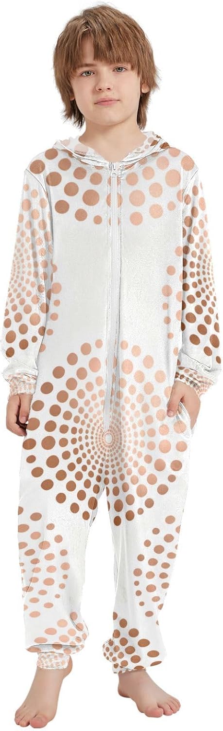 Rose Gold CircleUnisex Onesie PajamasSoft Warm Hooded Home Casual Pjsfor Christmas Home