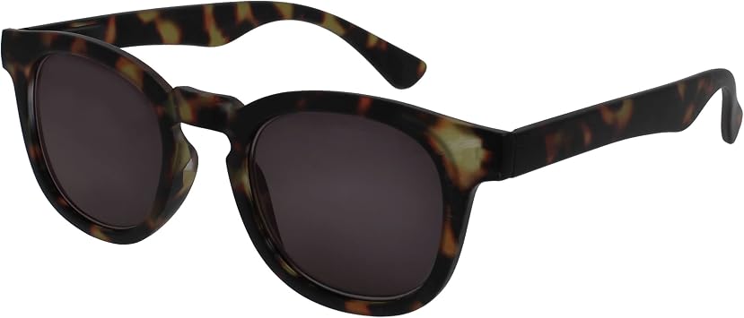 OPULIZE BAY Reading Sunglasses for Women Men,Tinted Lens with UV400 Protection,Scratch Resistant Round frame with Spring Hinges,Matt Brown Tortoiseshell +1.5 (Pack of 1)
