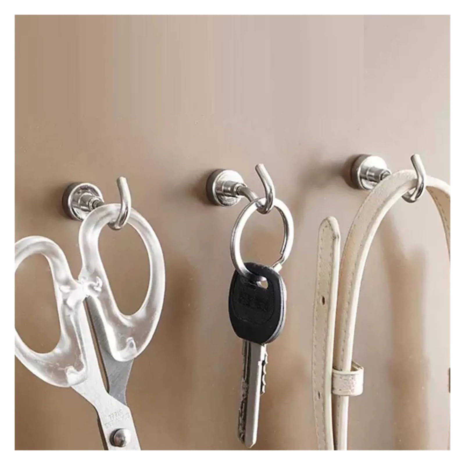 Genérico Gancho magnético resistente de neodimio 10/12/16/20 mm, con ganchos resistentes, apto for oficina, cocina y jardín(D20mm,10 PCS)