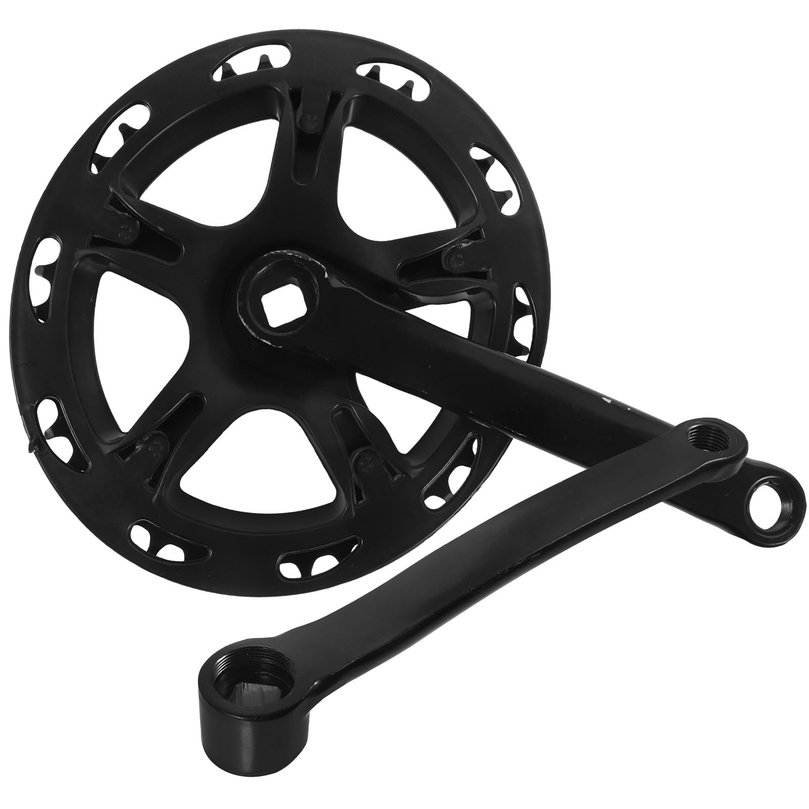 IMIKEYA Set di Guarnitura Bici in Acciaio Nero Taglio di Precisione, Facile da Installare, per Riparazione Bici, di Pedivelle Resistenti