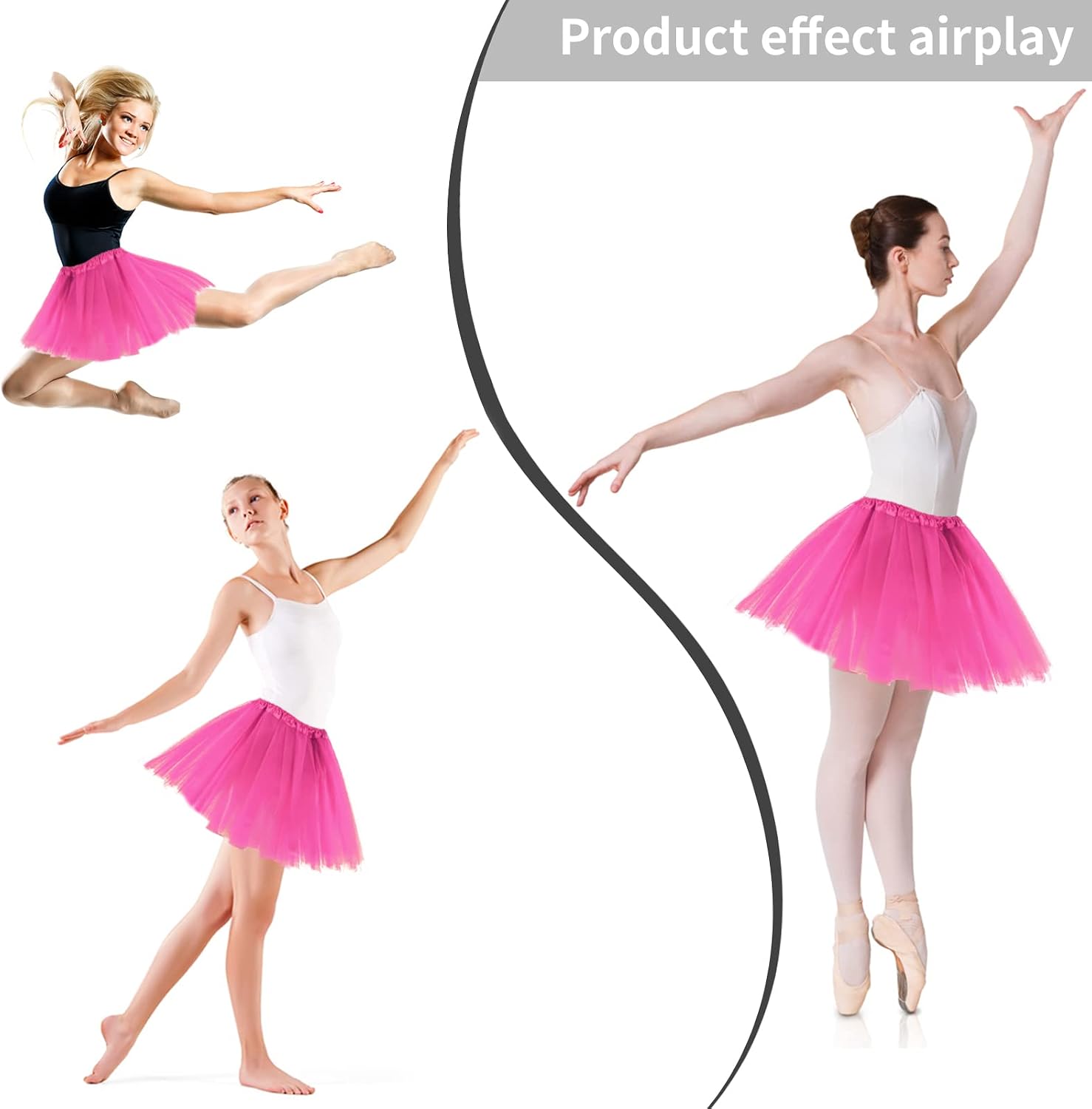 1 Pack Adult Tulle Tutu Skirt Women's Vintage Tulle Bubble Tutu Skirt Prom Party Skirt Elastic 3 Layer for Women and Teens