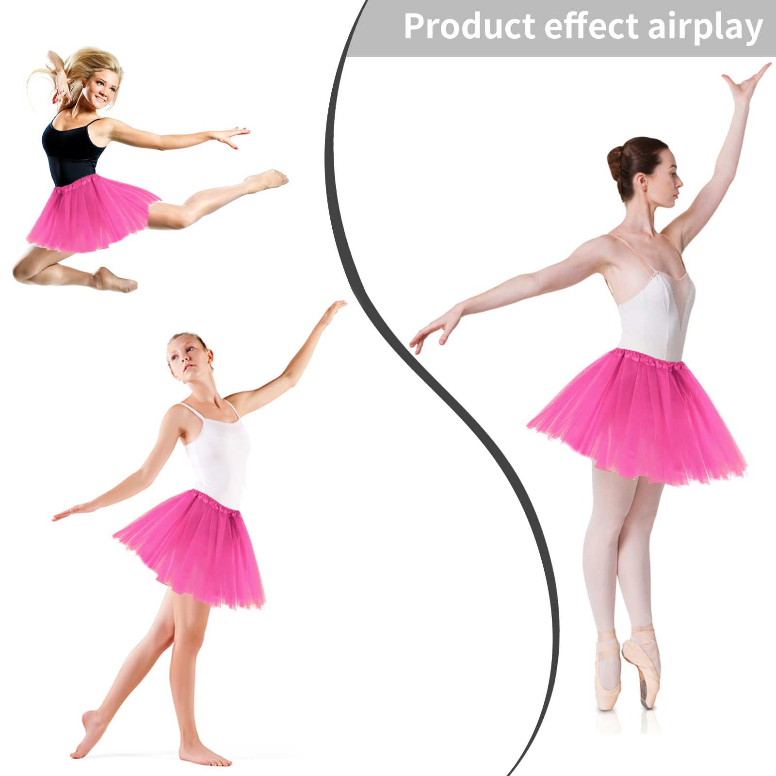 Tüllrock Damen Tütü 80er Jahre Vintage Tutu Rock Erwachsene Ballettkleid Damen Kurz Teen Dance Dress Up Party Halloween Weihnachten Festliche Kostüm