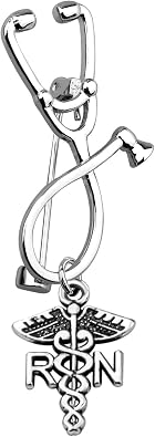 Medical Stethoscope Brooch Pins for Doctor Nurse Medical Caduceus Gift For RN,PA,MA,LPN,LVP,NP,Vet