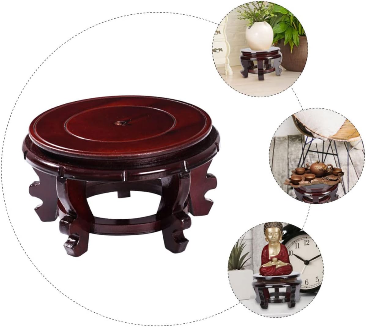 Table Flowerpot Holder Premium Wooden Plant Stand Base for Potted Plants Fish Tanks Decorative Displays Height Supports up