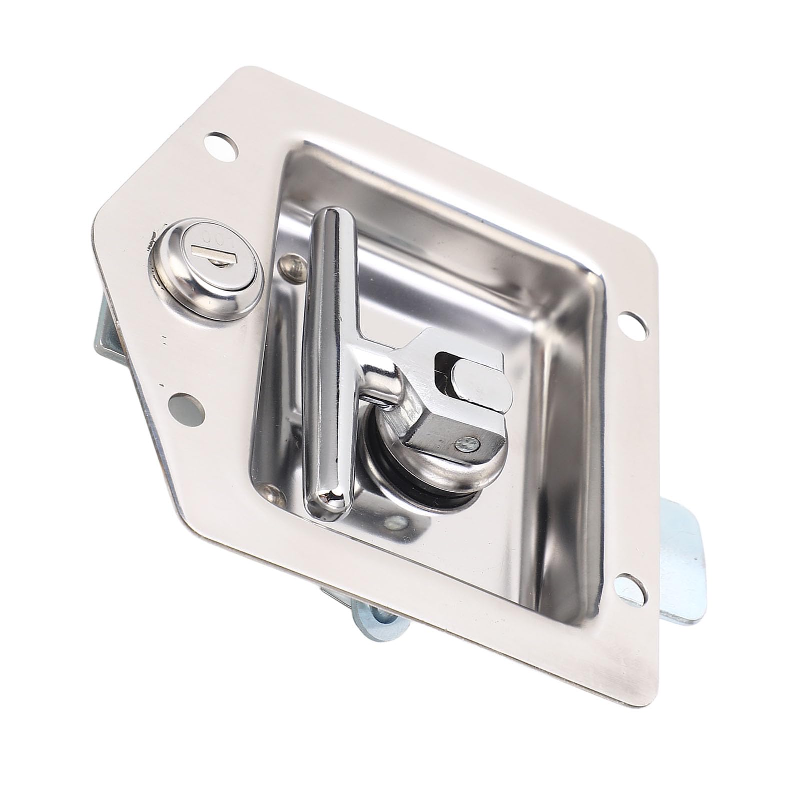 Amazon.co.jp: BTC(に住む) フラッシュマウントロック ステンレス鋼 T字型ハンドルラッチロック キー2本付き 車のドアキャビネット用  : DIY・工具・ガーデン