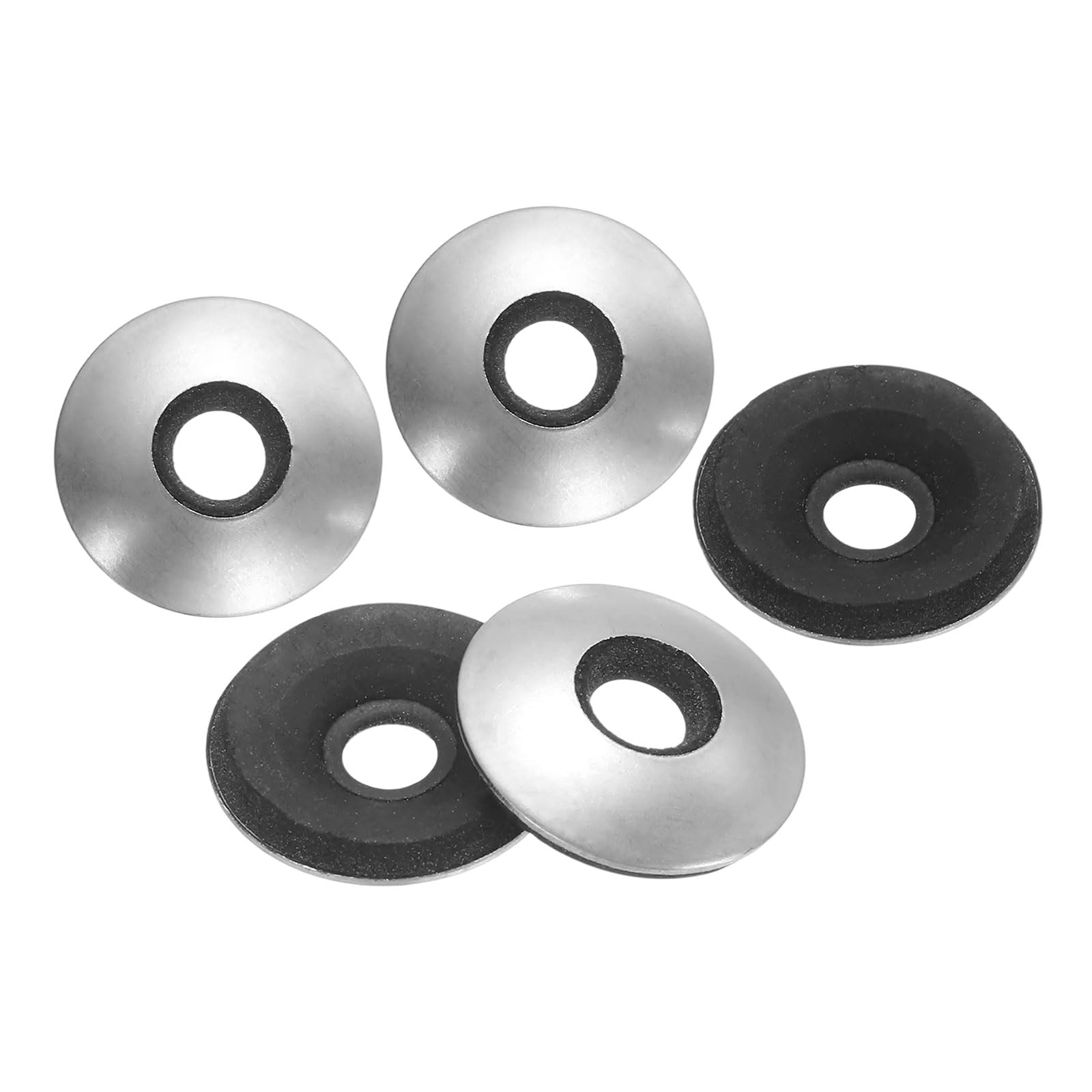 sourcing map 50Pcs M5.5 x 16mm Sealing Washers, 304 Stainless Steel EPDM Bonded Neoprene Rubber Washers for Screws Bolts, Silver&Black