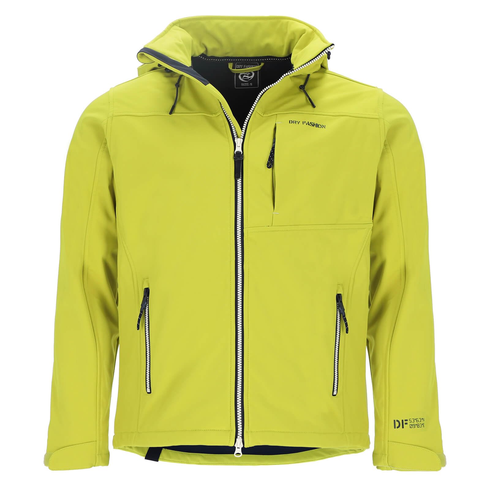Dry Fashion Giacca softshell da uomo Amrum con fodera interna in pile – Giacca traspirante con cappuccio rimovibile