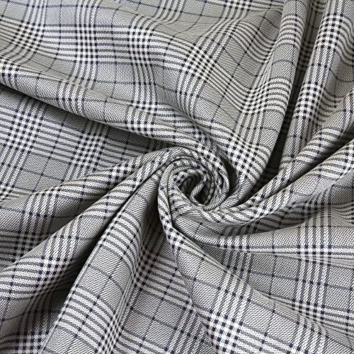 Tissu en daim stretch au rouleau 10m motif carreaux beiges ameublement couture