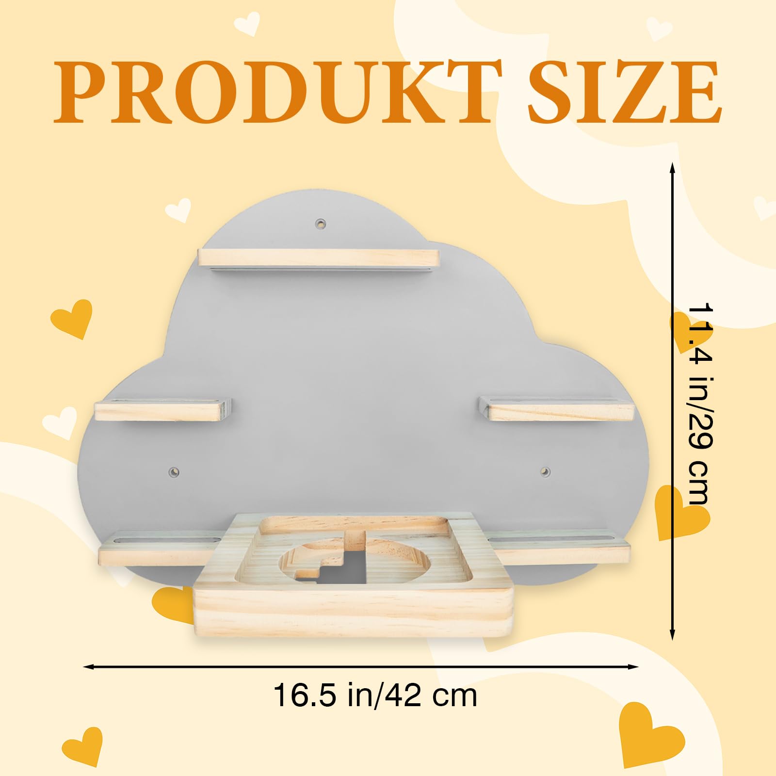 SINTENILL for Tonies Magnetic Floating Shelf for Toniebox Figures Storage Display Shelf Cloud-Shaped Wooden Kids Room Decor Easy Install Wall-Mounted Nursery Organizer - Image 3