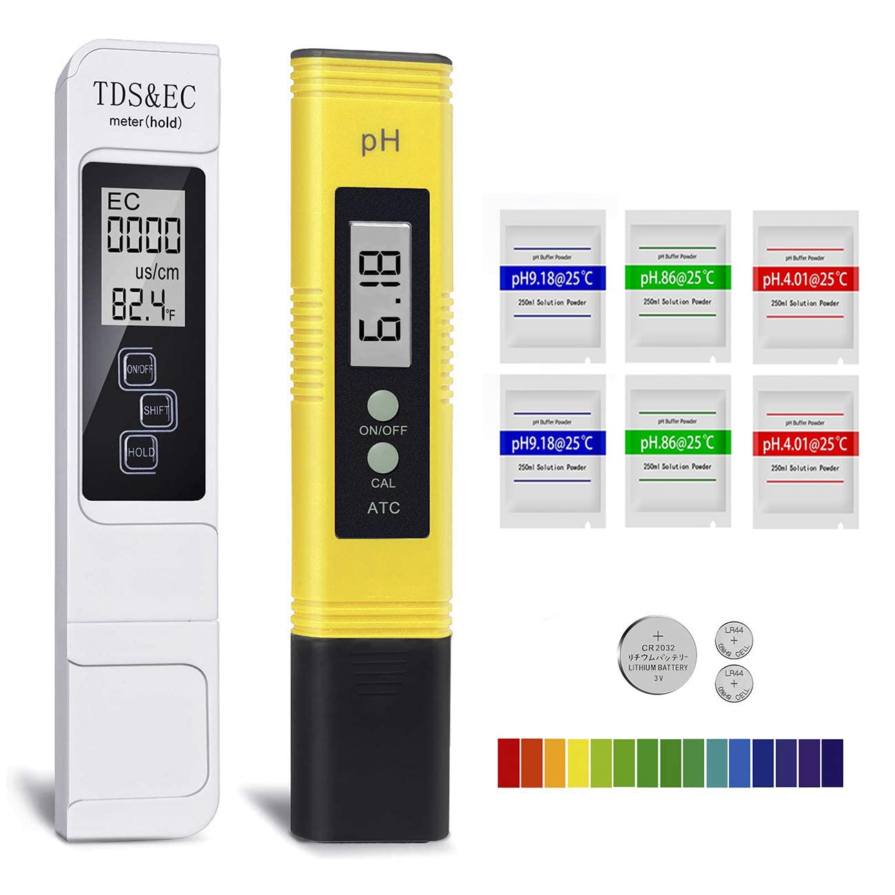 PH測定器 Wabisabi デジタルPH計 TDS/ECメーター 熱帯魚 水槽 水質検査 試験 ペーハー測定器 pH 0-14測定 温度測定 0-9990μS/cm 0-9990ppm