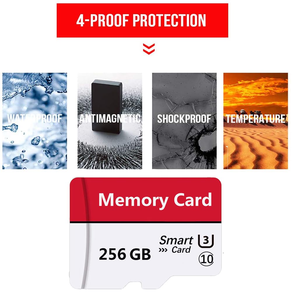 Tarjeta de memoria Mini TF de 256 GB, tarjeta inteligente de ultra alta velocidad para teléfonos Android, cámara de acción, tabletas, almacenamiento ampliado