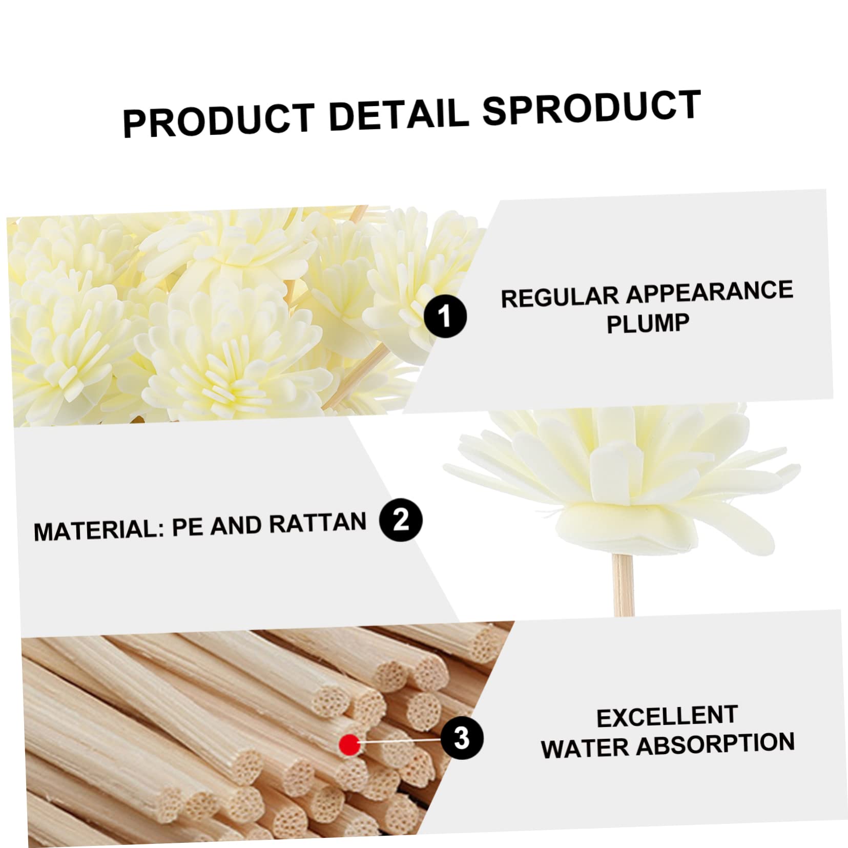 ABOOFAN Bote Mikado Vacio 300 Piezas Rota Aromaterapia Flores Artificiales Artificial Flowers Decoración para El Hogar Difusor Fragancias Perfume Flores Secas Palitos Aceite Esencial para Mujeres