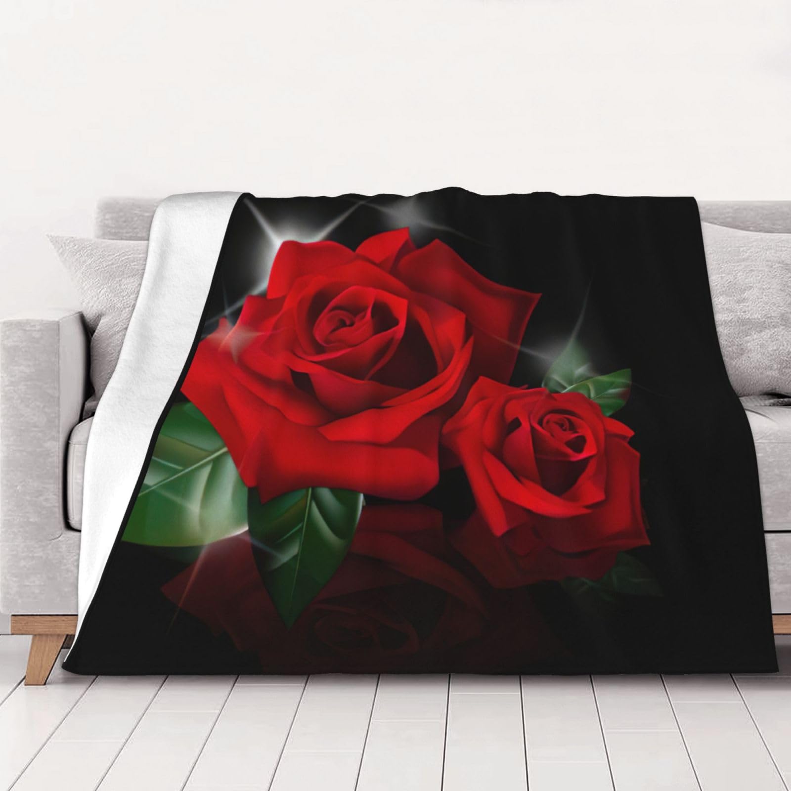 Couverture flanelle douillette roses rouges pour des soirées cocooning chaleureuses