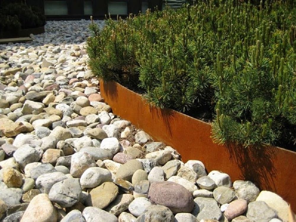 Bordura Corten con picchetti integrati - 2 altezze - Moduli da ml. 1 - Bordo acciaio Corten per giardino (h. 9 cm., 15)