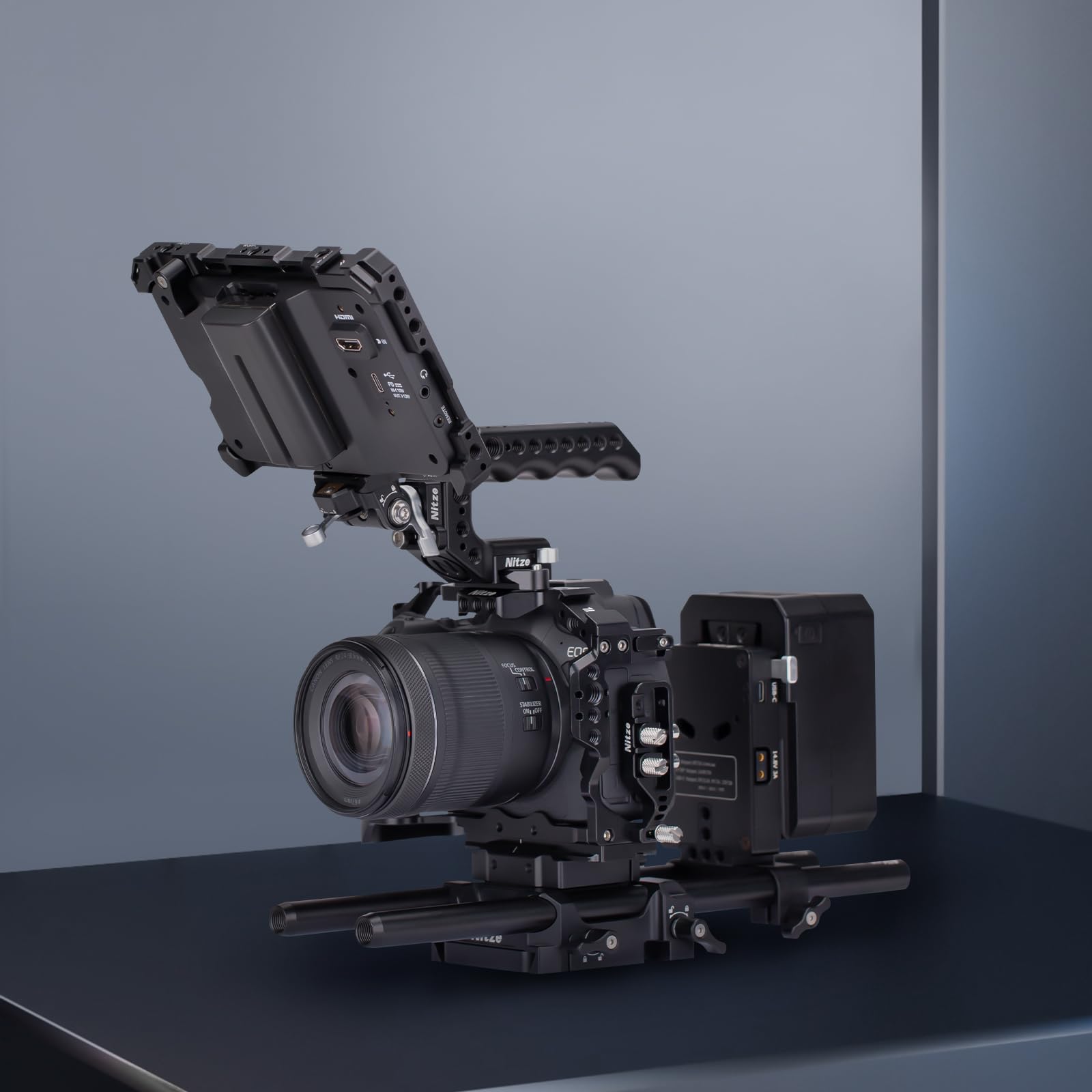 Nitze Shinobi 2 Cage, Jaula para Atomos Shinobi II/Shinobi Go, Jaula para Monitor con Riel NATO - JT-A07A