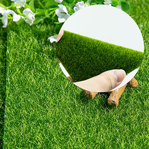 SZXMDKH 8 Pcs Artificial Garden Grass, 15 x 15cm Life-Like Fairy Artificial Grass Mat Miniature Garden Ornament Dollhouse Decoration - Image 4