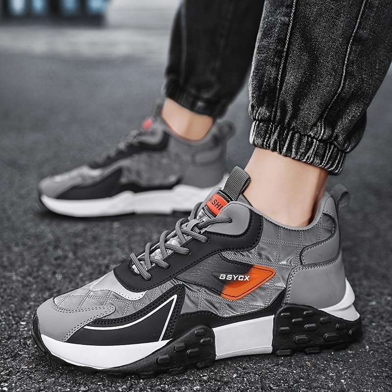 2024 Color Block Retro Trendy Casual Sneakers - Durable, Comfy, and Versatile Platform Shoes for Men, Business Trips, and Everyday Wear - Image 2