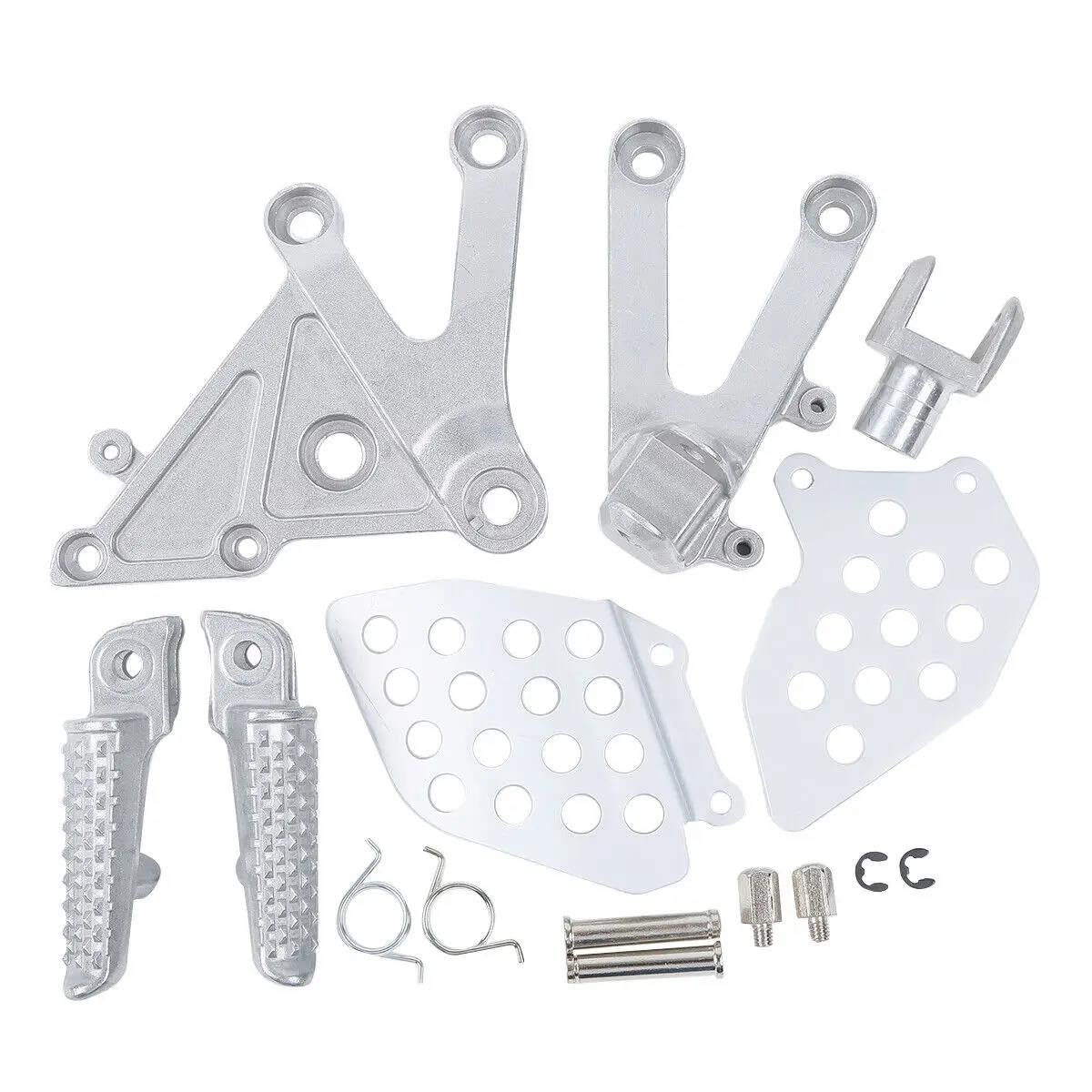 Repose-Pieds CBR600RR Conducteur : Pédales Antidérapantes Argent pour Moto 2003-2006