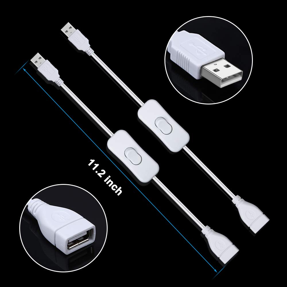 Usb Cable With Switch 2 Pack 0.3m Versatile USB Switch Cable, On Off ...