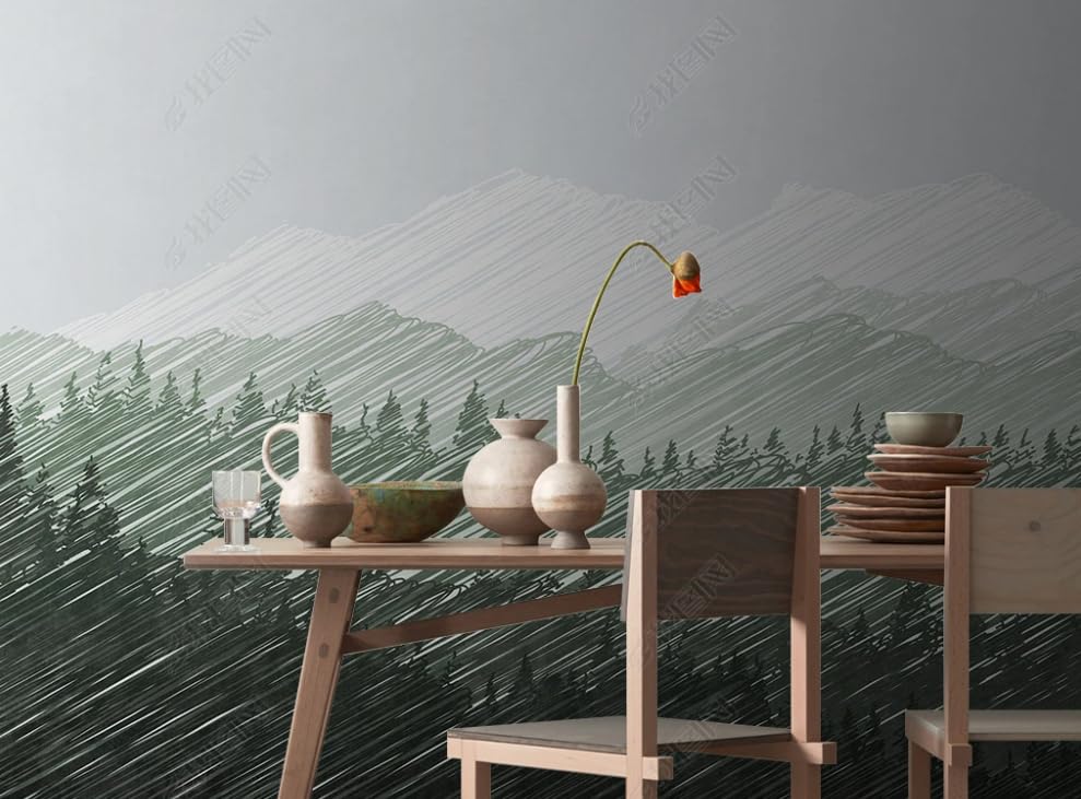 Papier peint intissé montagne haut de gamme grand format décor panoramique 350cm