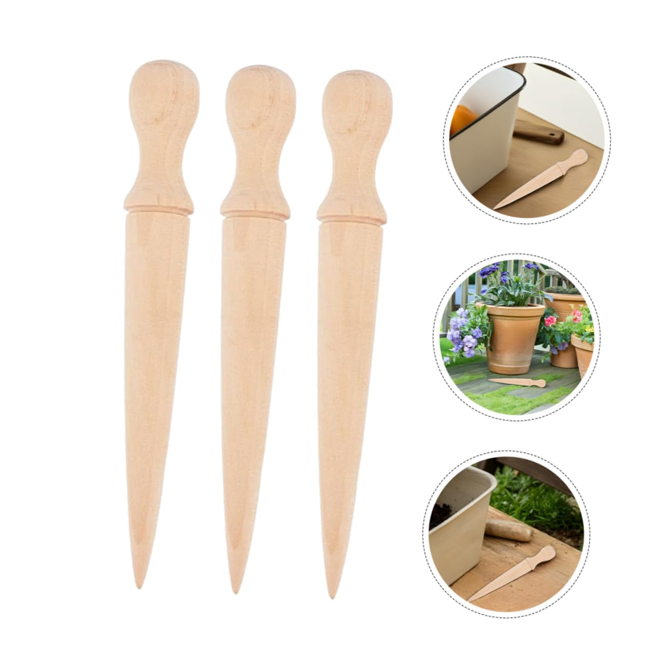VICASKY 6pièces Outil De Jardinage Bois De Perceuses Pour Plantation De Jardin Outils Avec Prise Main Confortable Pour De Jardinage