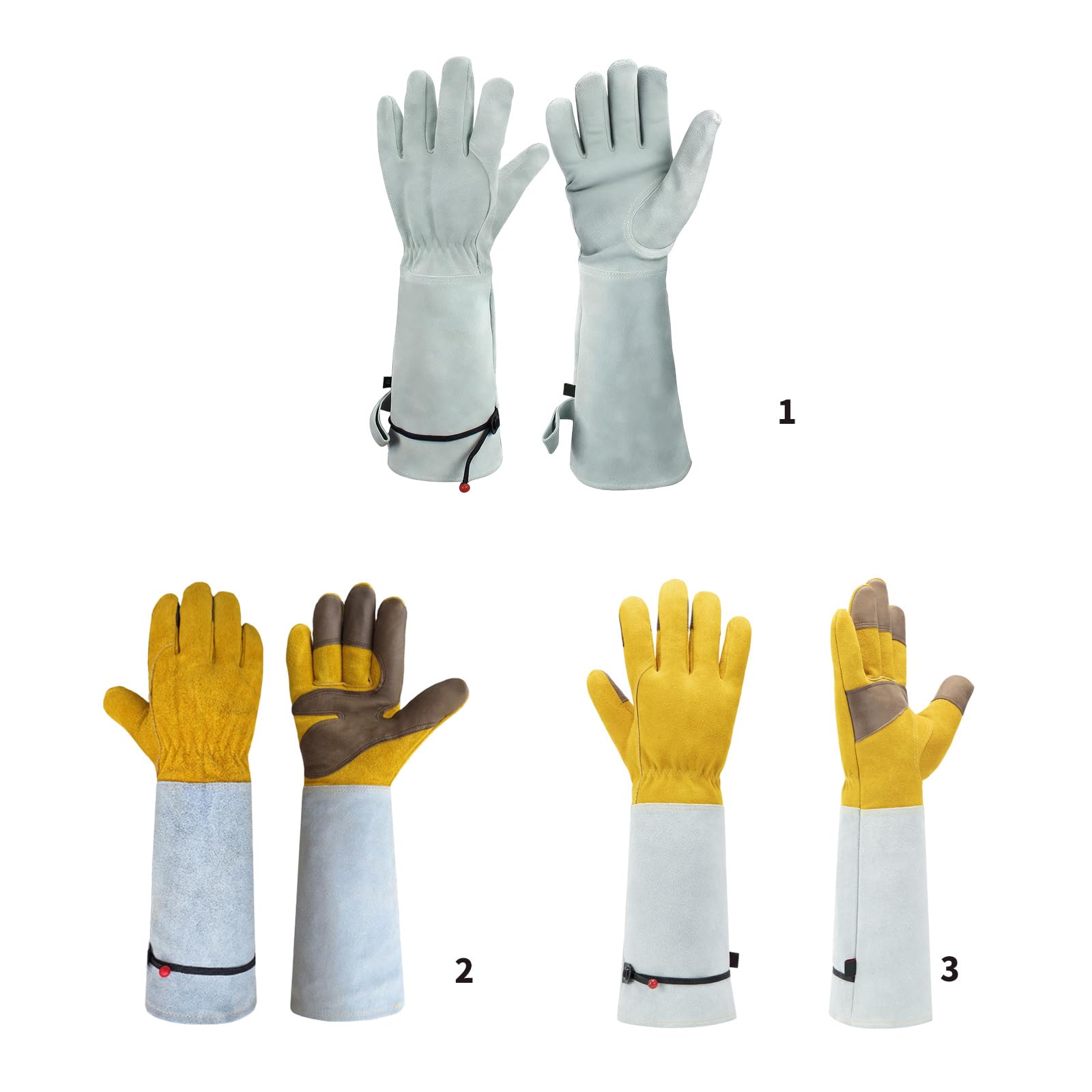 Guantes de jardinería de cuero grueso para hombres y mujeres con protección extendida contra espinas y objetos afilados