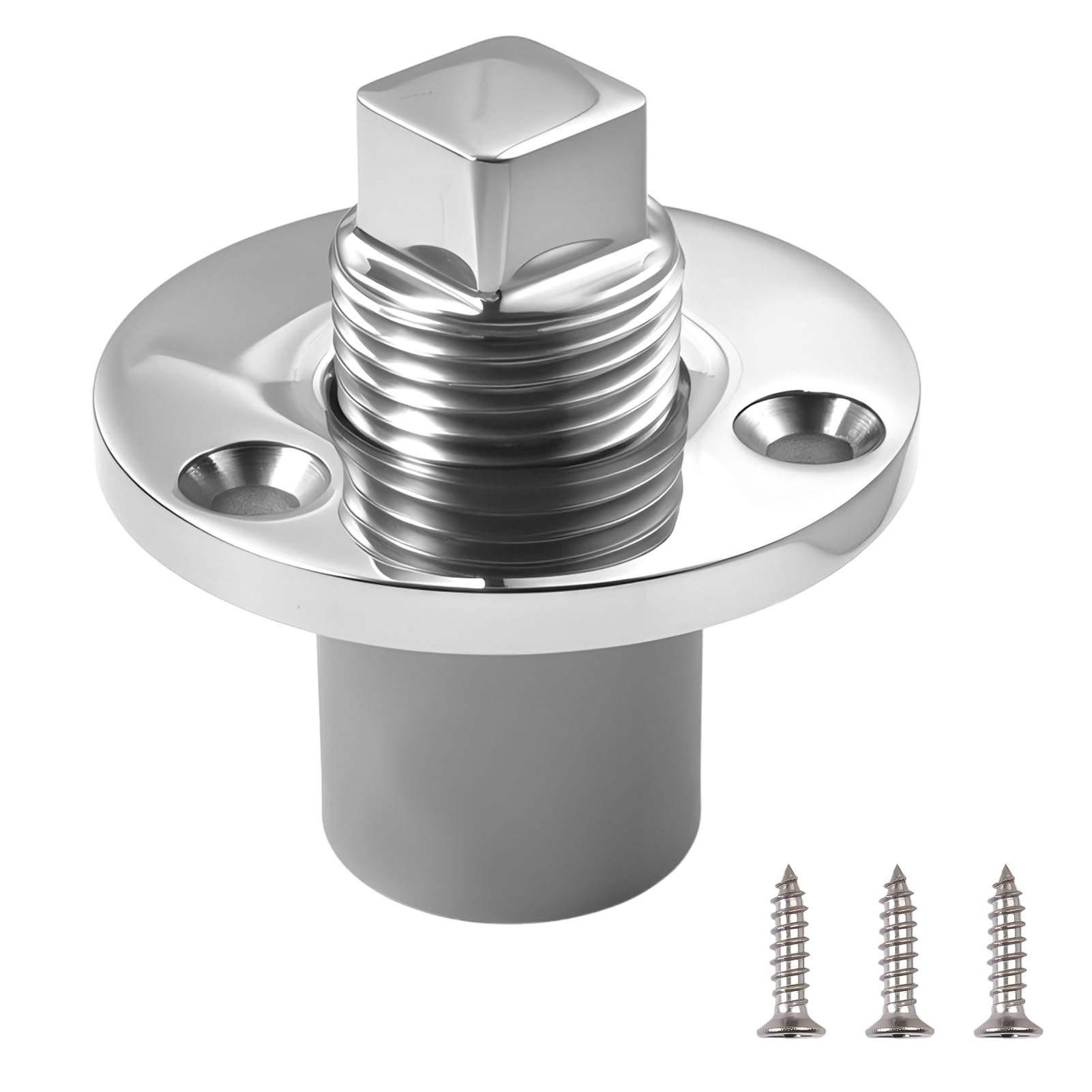 SPEEDWOX Stainless Steel Boat Drain Plug Kit Marine-Grade Garboard Thru-Hull Drain Plug Threaded Transom Kayak Aluminum Boat Grade Garboard Thru-Hull