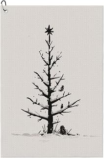 Vintage Black Dead Christmas Tree Premium Golf Towel, Prints Towel Golf Carts Or Clubs Accessories Golfers Gifts for Men