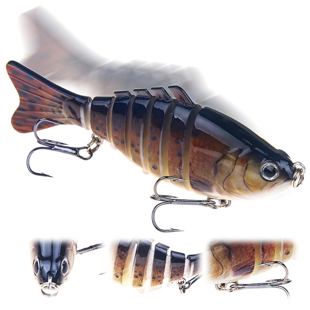 Robotic Fishing Lure, 2025 New Artificial Bait for Walleye Fishing, Multi-Jointed Lure, Realistic Swimming Action Fish Bait for Beginners (#A)
