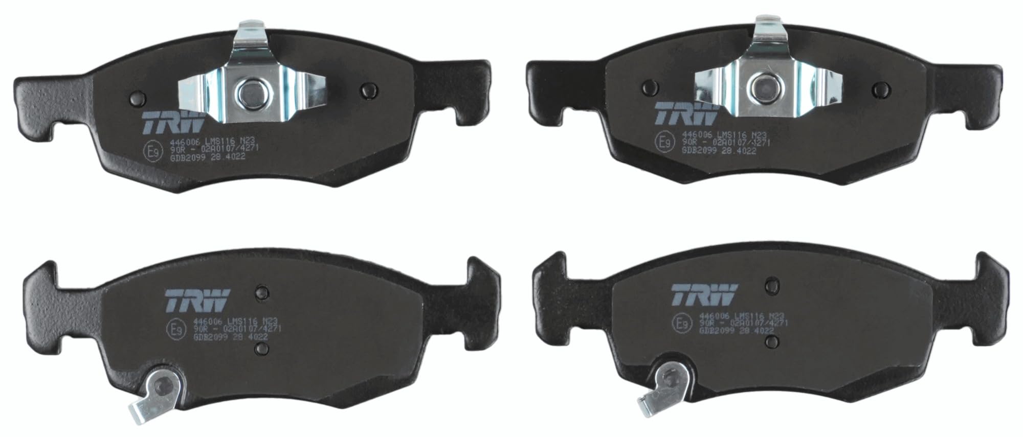 TRW GDB2099 Brake Pad Set of 4 for Vauxhall Corsa MK IV (E) (X15) 2014 - Front Axle and other vehicles