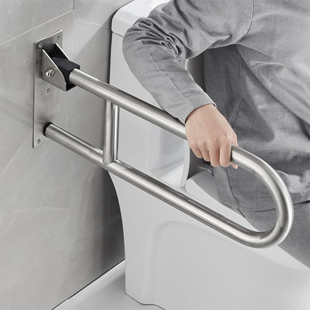 Barra de Apoyo para Inodoro,Asidero para baño barra para discapacidad La Barandilla Antideslizante 80cm