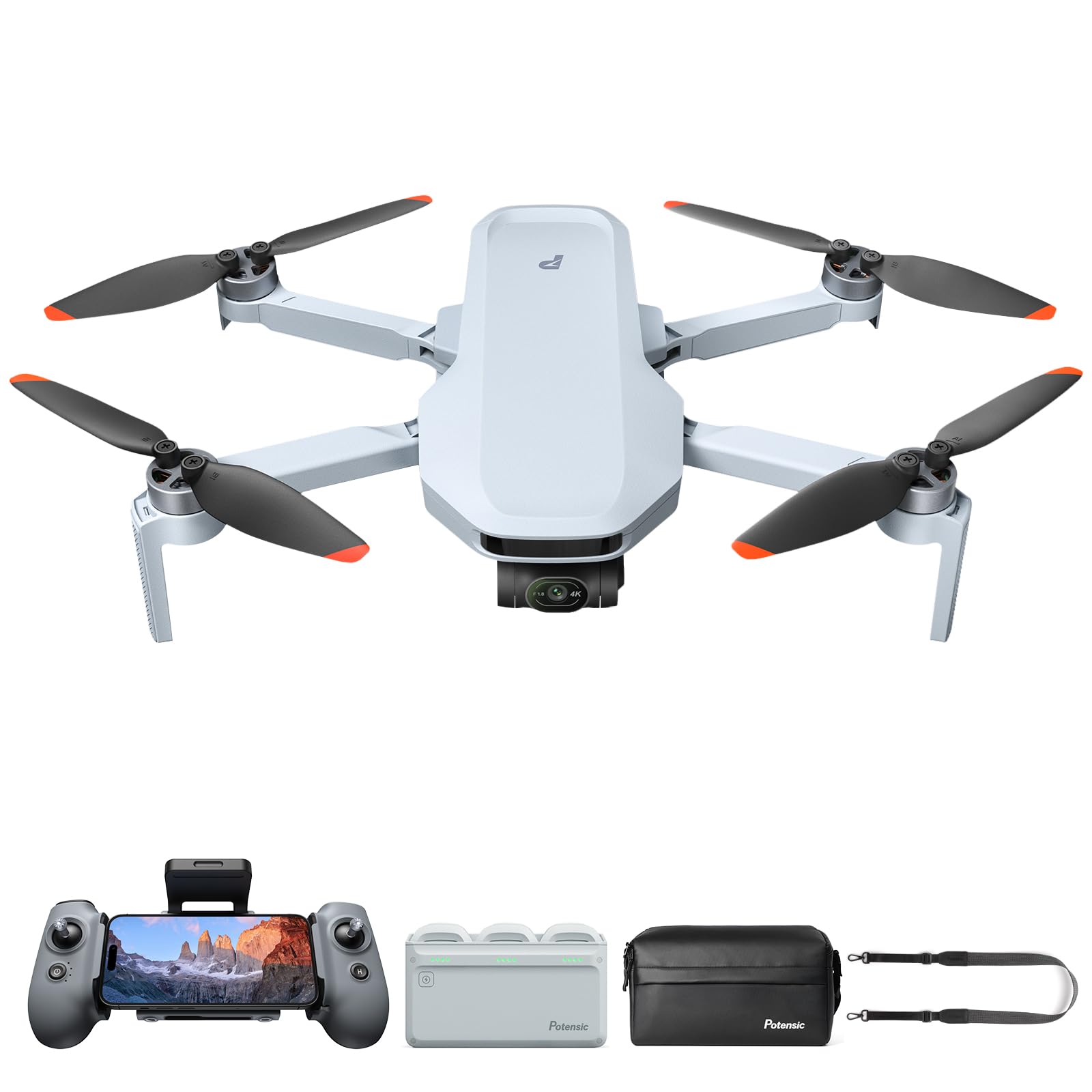 Potensic ATOM 2 3-Axis Gimbal 8K GPS Drone, Fly More Combo Bundle with Lanyard Neck Strap for Remote Controller