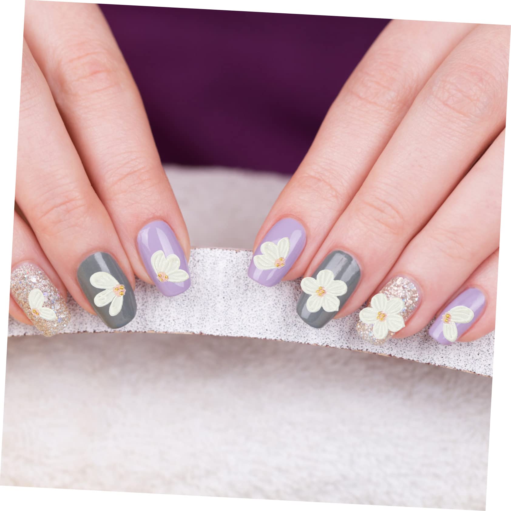 Healeved 12hojas Pegatinas De Uñas Flores Decoración De Arte De Uñas Calcomanías Autoadhesivas Para Manicura De Diseños Elegantes Para Uso Casa y