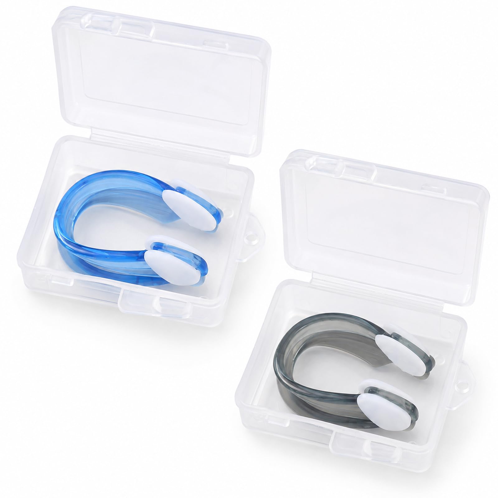 YouXunGS 2 Pack Silicone Swimming Nose Clips, Waterproof Swim Nose Grip for Kids Adults, Unisex Nose Protectors Plugs for Swimming Diving Surfing, Black & Blue