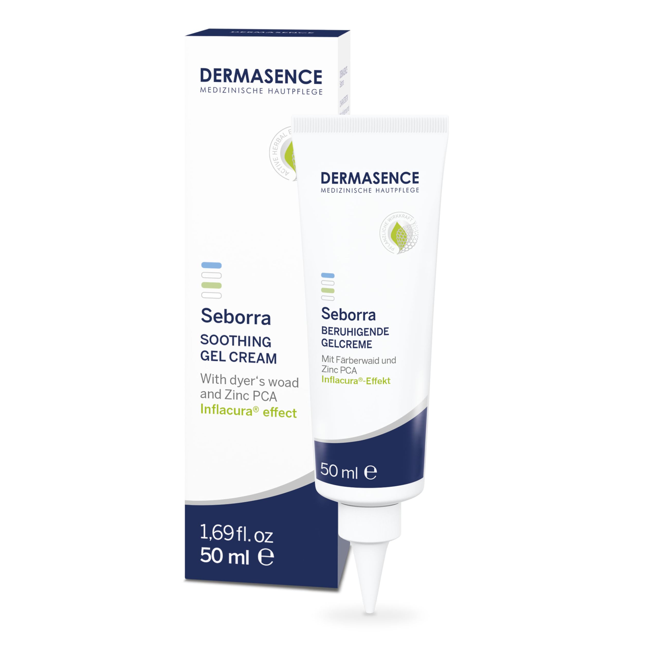 DERMASENCE Seborra Soothing Gel Cream 50 ml, Gel crema viso lenitivo e opacizzante, Crema viso pelle grassa e acneica con Niacinamide, Crema brufoli viso anti-infiammatoria