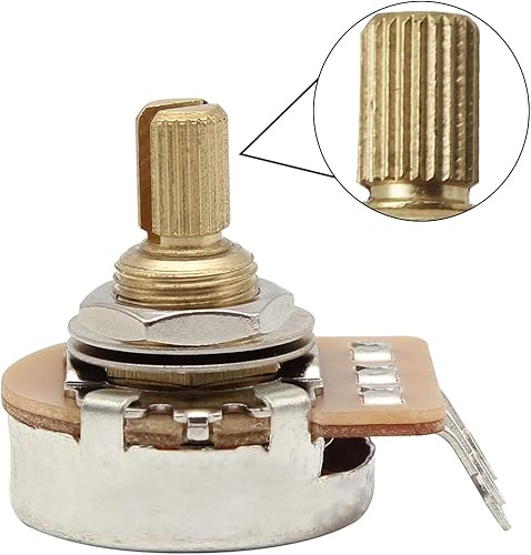 Miniatura 4 de FLEOR Potenciómetro de guitarra de eje dividido corto de 2 piezas A250K de 0.610 in, 24 líneas