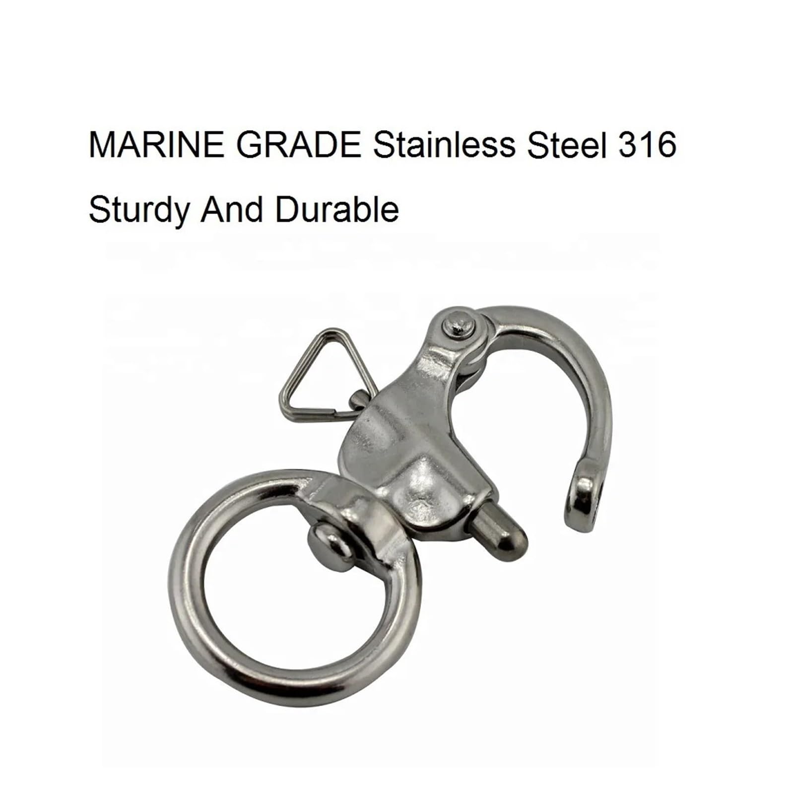 Grillete Giratorio de liberación rápida con Anilla de Acero Inoxidable 316 de 65 mm y 76 mm, Resistente for embarcaciones Marinas.(5PCS)